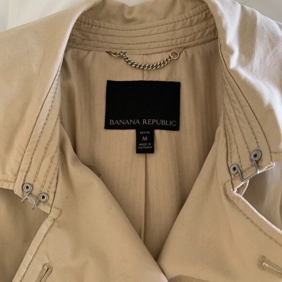 Banana Republic Classic Trench Coat Size M PETITE - Picture 3 of 3